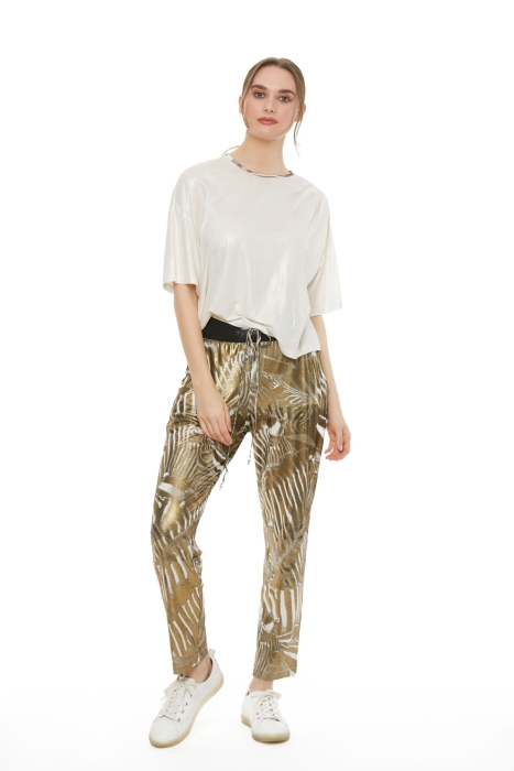 Gizia Patterned Jogger Pants Blouse Suit. 1