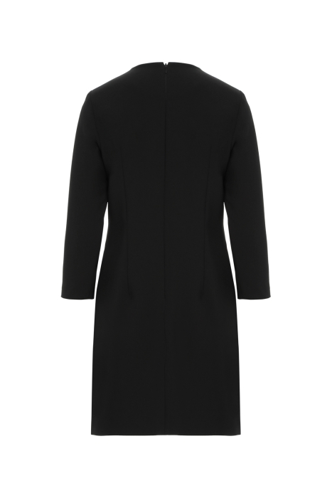Gizia Embroidered Collar Front Pleat Piece Mini Black Dress. 3