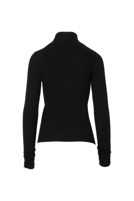 Gizia Stand-up Collar Black Knitwear Blouse. 3