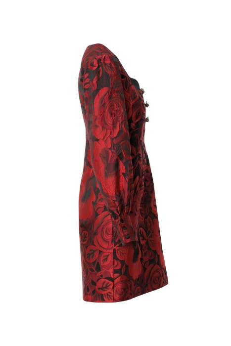 Gizia فستان قصير أحمر مزين بطبعة الزهور. 2