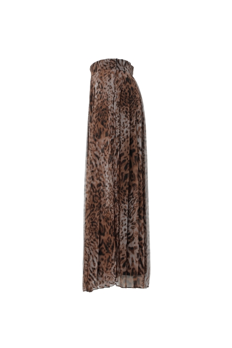 Gizia Pleated Brown Midi Skirt. 2