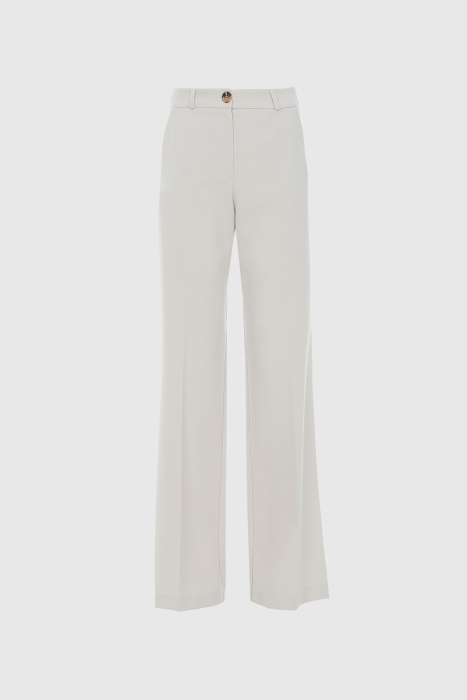 Gizia High Waist Beige Palazzo Pants With One Button. 1