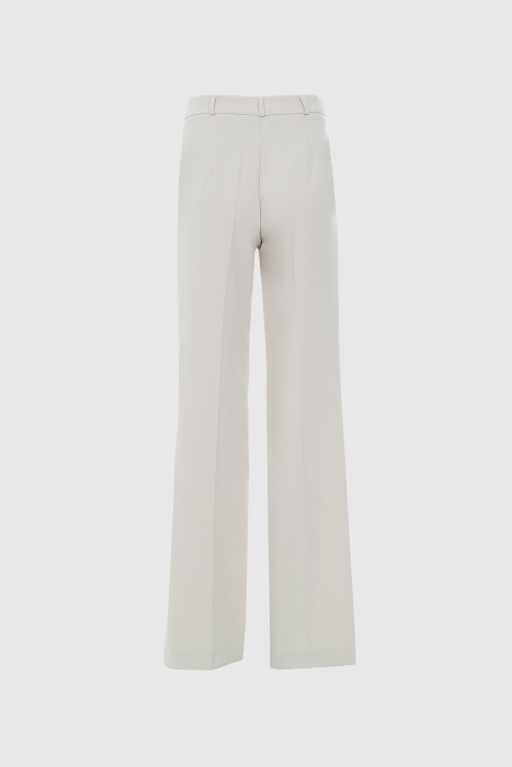 Gizia High Waist Beige Palazzo Pants With One Button. 3