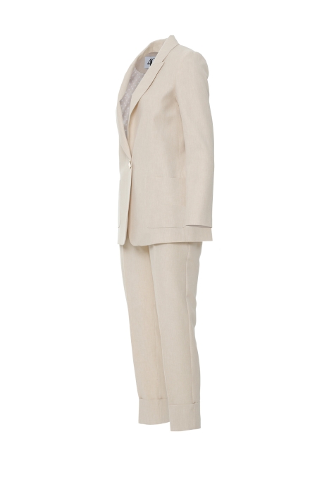 Gizia Big Metal Buttoned Double Turn Ups Beige Suit. 2 Gizia Big Metal Buttoned Double Turn Ups Beige Suit. 2