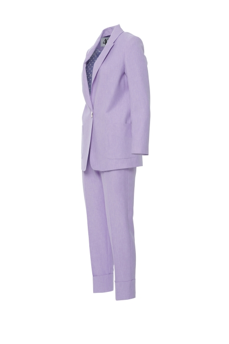 Gizia Big Metal Buttoned Double Turn Ups Lilac Suit. 2 Gizia Big Metal Buttoned Double Turn Ups Lilac Suit. 2