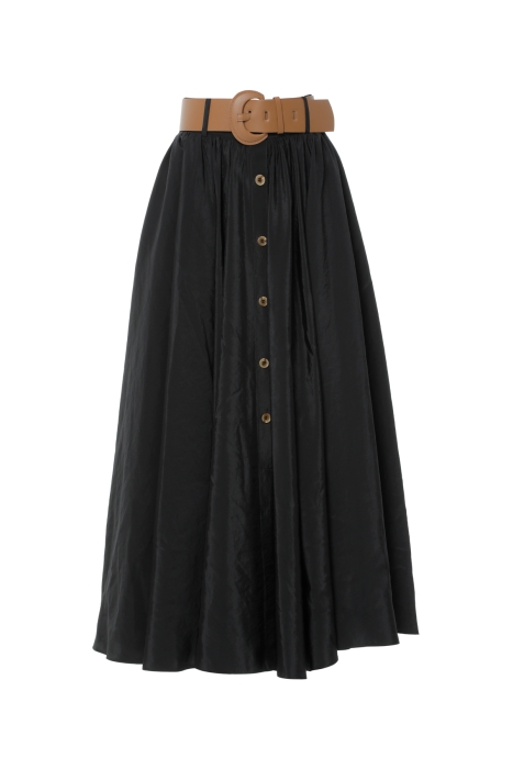 Gizia Black Skirt With Button And Leather Belt. 1 Gizia Black Skirt With Button And Leather Belt. 1