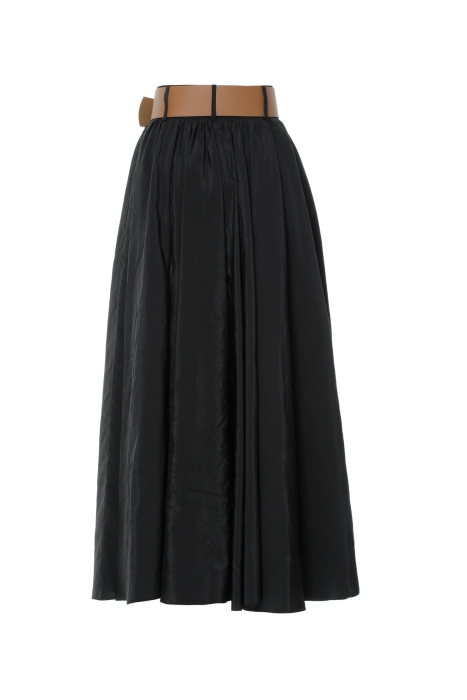 Gizia Black Skirt With Button And Leather Belt. 3 Gizia Black Skirt With Button And Leather Belt. 3