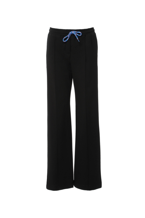 Gizia Wide Leg Knitted Black Tracksuit With Lace-up. 1
