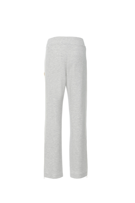 Gizia Grey Trousers With Zig-Zag Stitch Trim On The Sides With Long-leg Zipper. 3