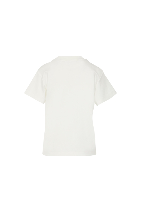 Gizia Basic Ecru Tshirt With Applique Embroidery Detail Ribbed Collar. 3
