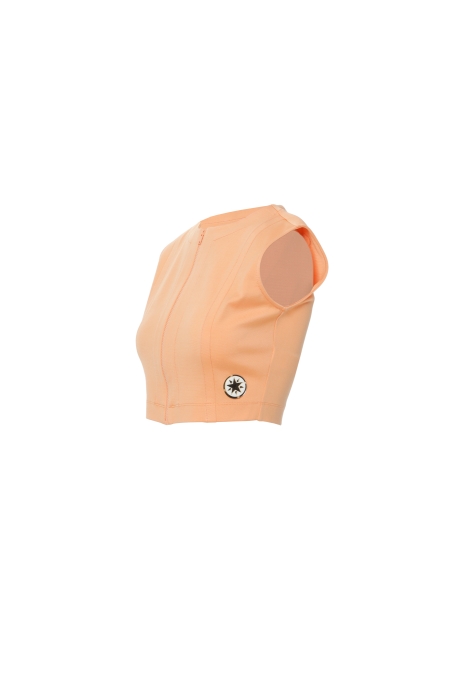 Gizia Salmon Short Blouse With Zipper And Star Detail. 2 Gizia Salmon Short Blouse With Zipper And Star Detail. 2