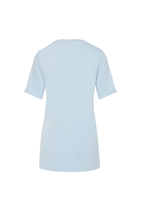 Gizia Applique Embroidery Detailed Basic Blue Tshirt. 3