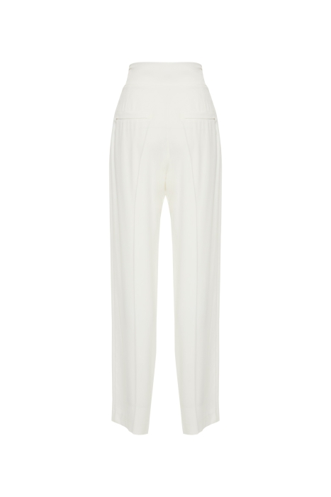 Gizia Button Detailed Embroidered Ecru Pants. 3