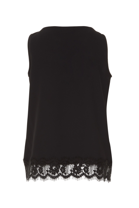 Gizia Black Blouse With V Neck Lace. 2 Gizia Black Blouse With V Neck Lace. 2