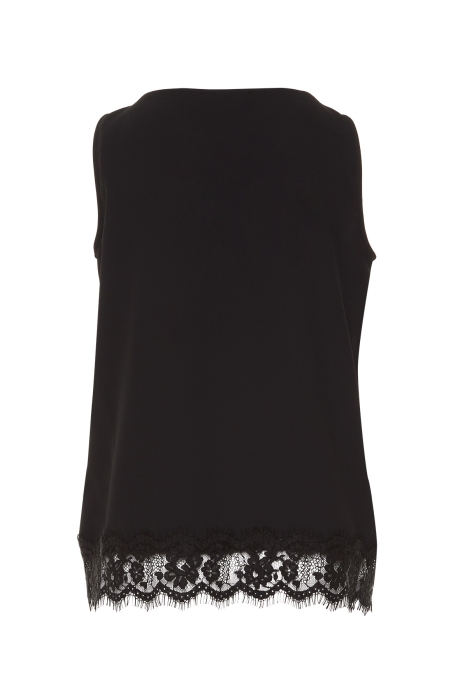 Gizia Black Blouse With V Neck Lace. 2