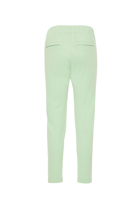 Gizia Rubber Waisted Green Trousers With Metal Zipper Detail. 3
