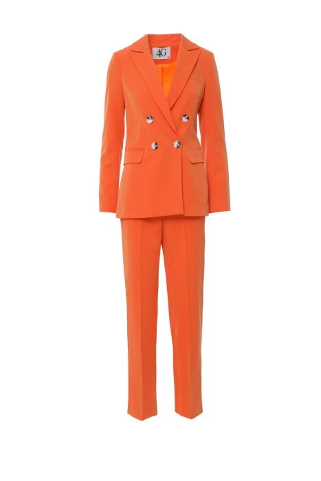 Gizia Buttoned Double Breasted Orange Regular Fit Suit. 1