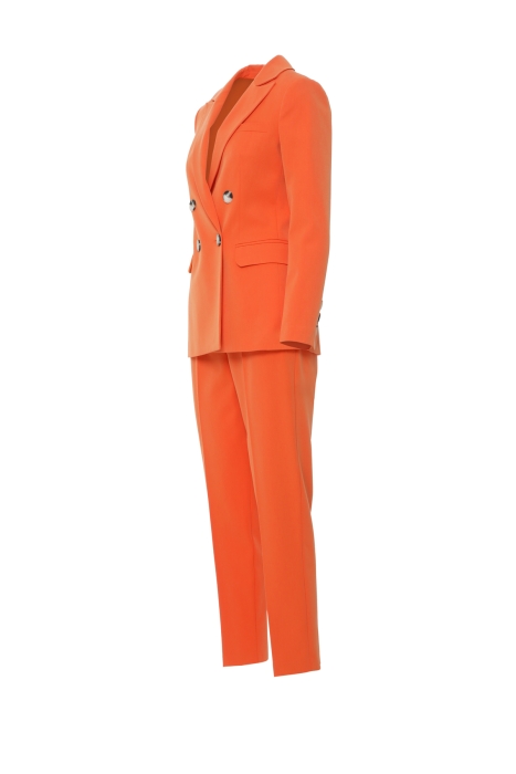 Gizia Buttoned Double Breasted Orange Regular Fit Suit. 2