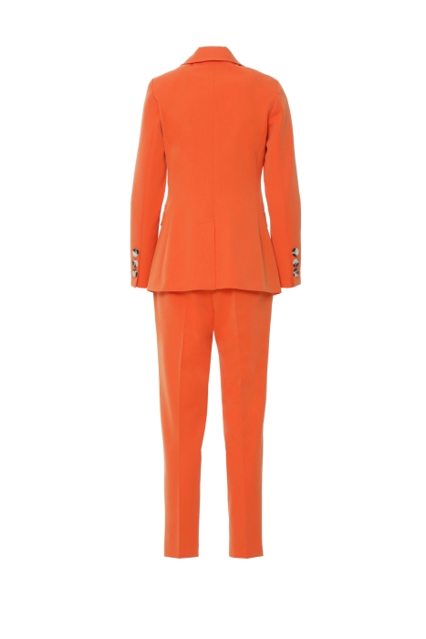 Gizia Buttoned Double Breasted Orange Regular Fit Suit. 3