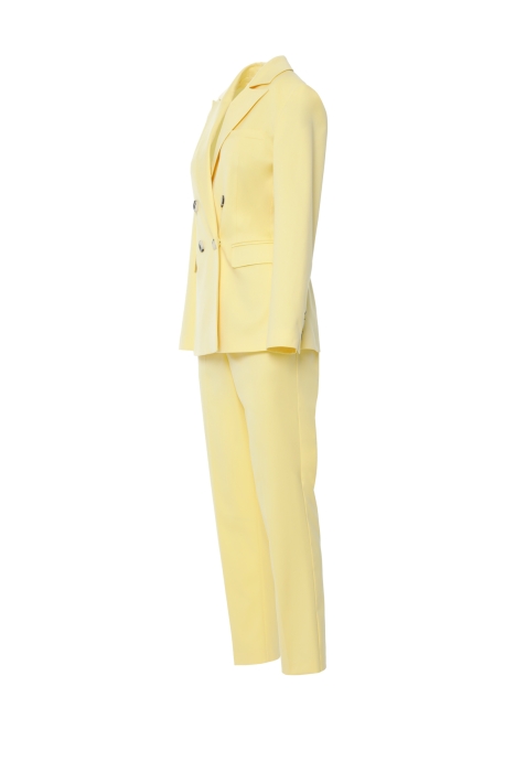 Gizia Buttoned Double Breasted Yellow Regular Fit Suit. 2