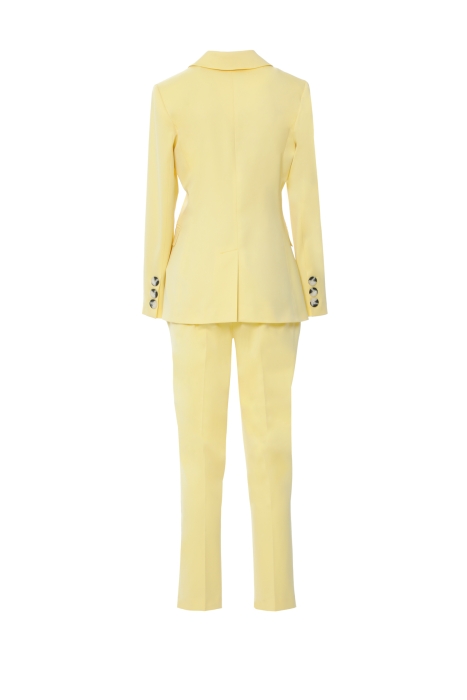 Gizia Buttoned Double Breasted Yellow Regular Fit Suit. 3