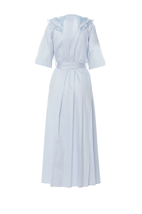 Gizia Stone And Belt Detailed Long Blue Dress. 3