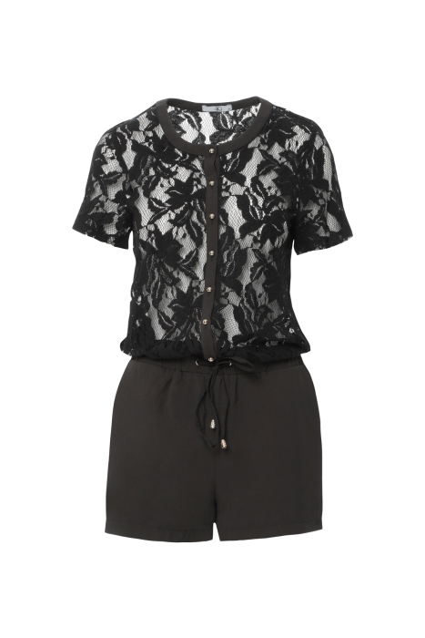 Gizia Mini Black Jumpsuit with Lace. 1 Gizia Mini Black Jumpsuit with Lace. 1