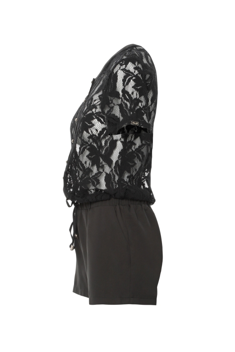 Gizia Mini Black Jumpsuit with Lace. 2 Gizia Mini Black Jumpsuit with Lace. 2