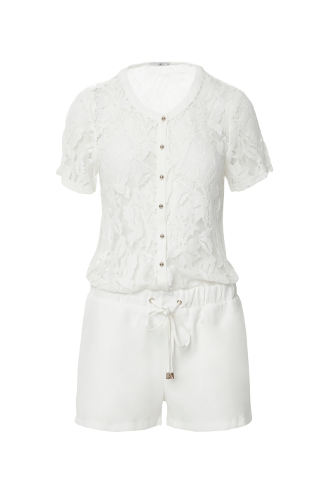 Gizia Mini White Jumpsuit with Lace. 1