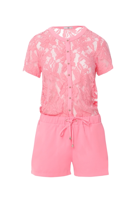 Gizia Mini Pink Jumpsuit with Lace. 1 Gizia Mini Pink Jumpsuit with Lace. 1