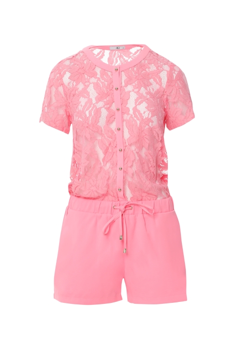 Gizia Mini Pink Jumpsuit with Lace. 1