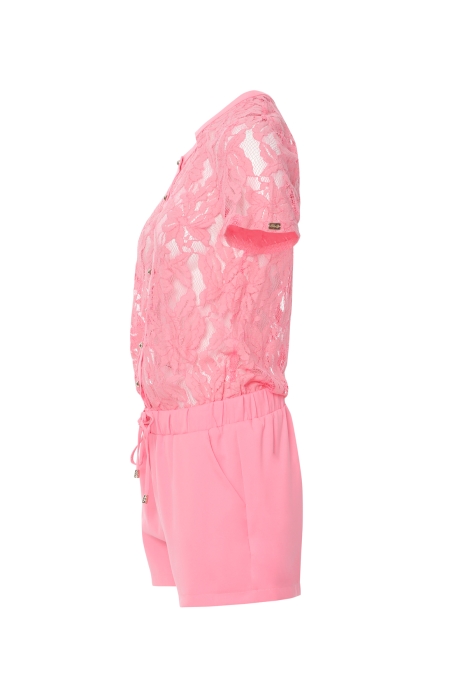 Gizia Mini Pink Jumpsuit with Lace. 2 Gizia Mini Pink Jumpsuit with Lace. 2