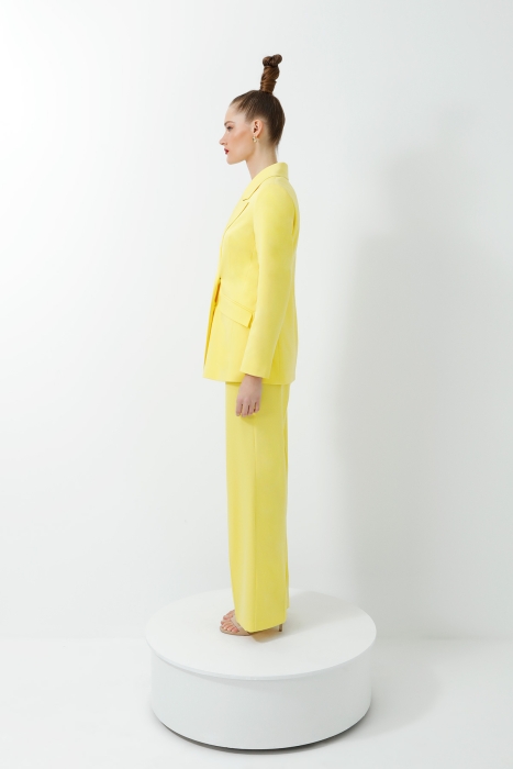 Gizia Double Breasted Button Detailed Yellow Suit. 2