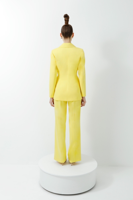 Gizia Double Breasted Button Detailed Yellow Suit. 3