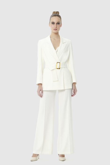 Gizia Button Detailed Belted Ecru Suit. 1 Gizia Button Detailed Belted Ecru Suit. 1