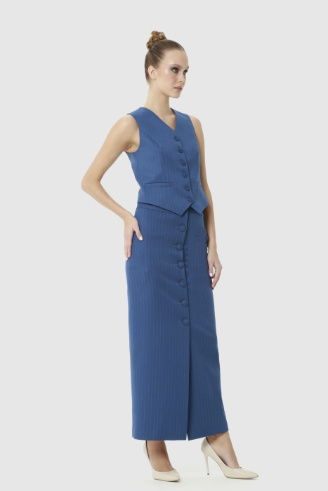 Gizia Long Navy Skirt Suit With Vest. 2 Gizia Long Navy Skirt Suit With Vest. 2