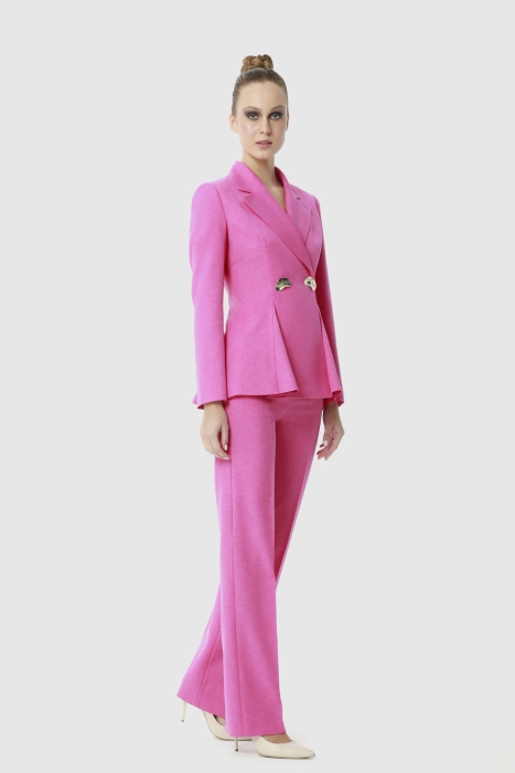 Gizia Comfortable Cut Pink Suit With Gold Buttons And Back Detailed. 2