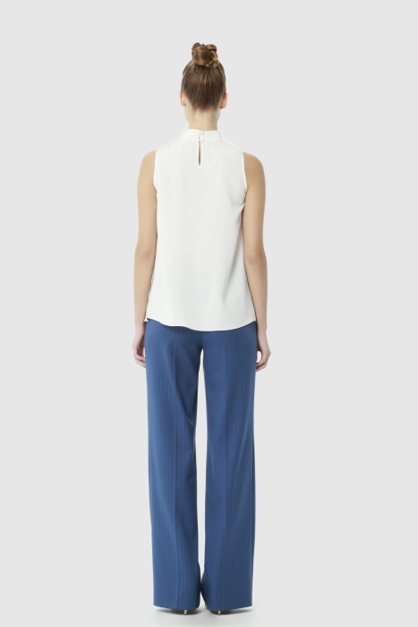 Gizia Ecru Blouse with Flounce Collar. 3 Gizia Ecru Blouse with Flounce Collar. 3