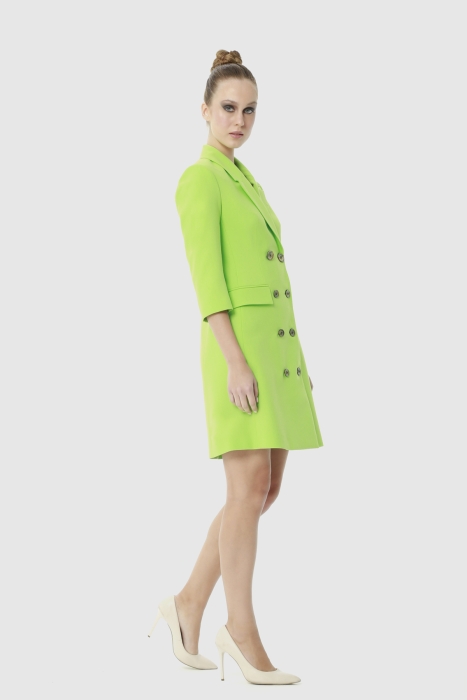 Gizia Double Breasted Front Buttoned Green Jacket Dress. 2