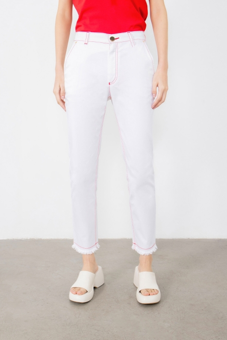 Gizia Jeans with Red Stitching Detail. 4 Gizia Jeans with Red Stitching Detail. 4