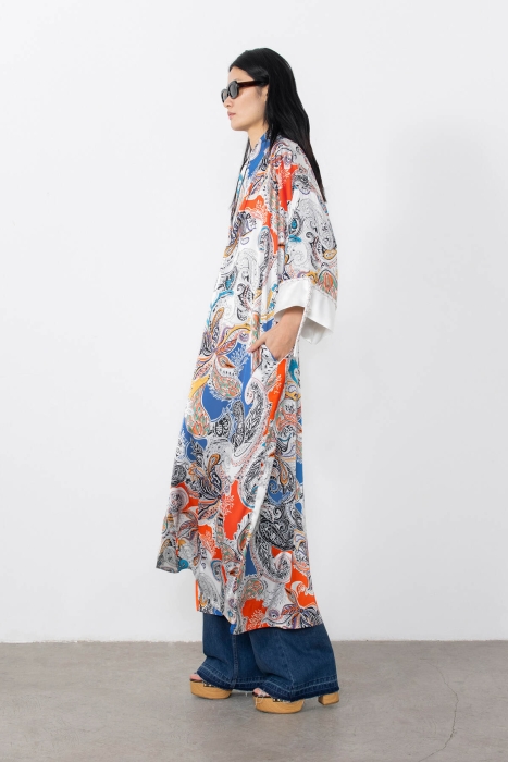 Gizia Lace-Up Detailed Belted Kimono With Band Sleeves. 3 Gizia Lace-Up Detailed Belted Kimono With Band Sleeves. 3
