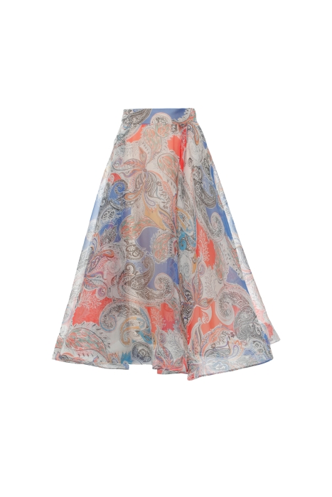 Gizia Patterned Organza Flared Skirt. 4