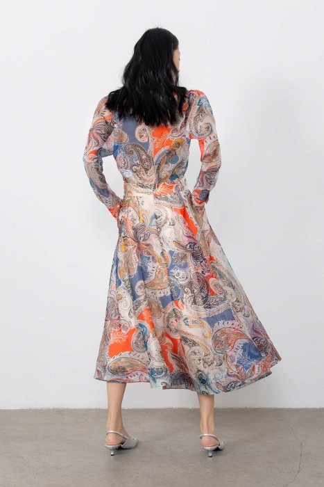 Gizia Patterned Organza Flared Skirt. 3 Gizia Patterned Organza Flared Skirt. 3