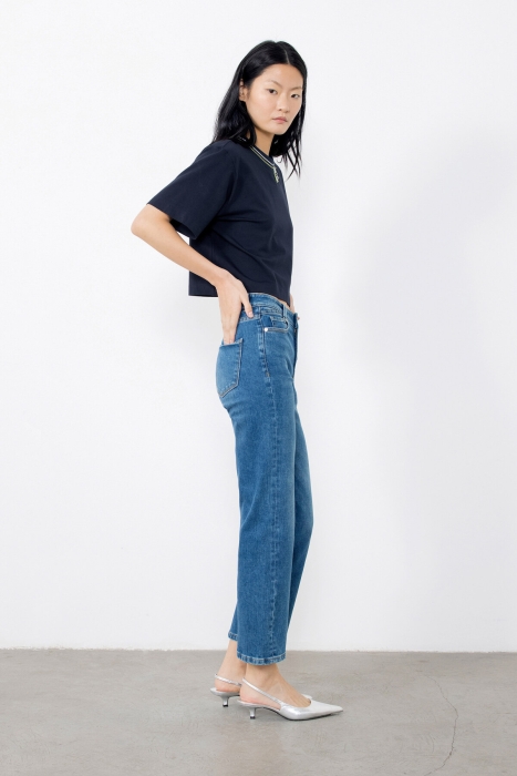 Gizia Straight Cut Jean Trousers. 2