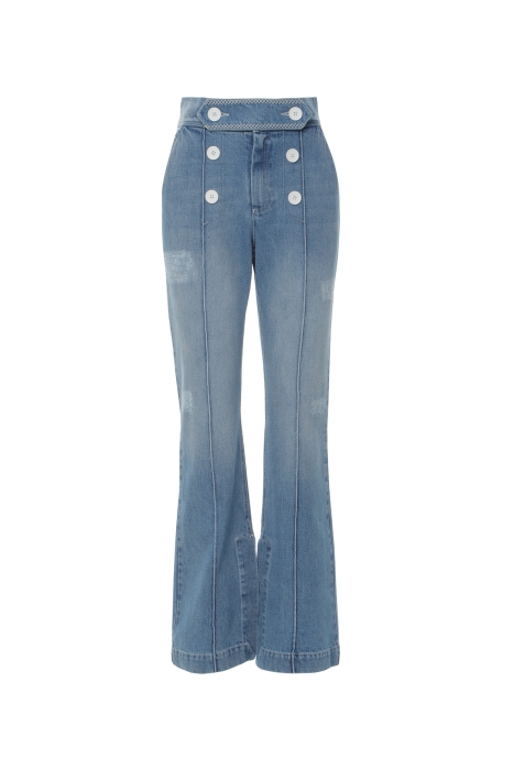 Gizia Jeans with Button Epaulette Slit Detail. 6