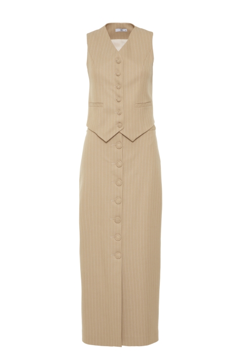 Gizia Long Beige Skirt Suit With Vest. 1 Gizia Long Beige Skirt Suit With Vest. 1