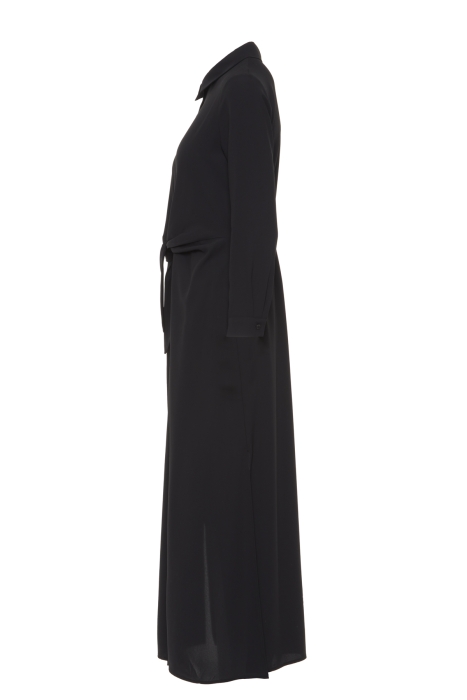 Gizia فستان قميص أسود مزين بتفاصيل دبوس على شكل زهرة. 2