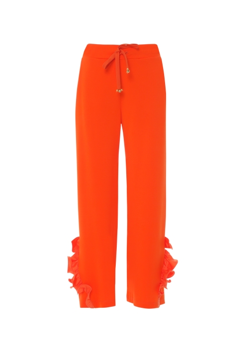Gizia Orange Tracksuit With Elastic Back With Embroidered Lace-up Detail With Ruffle at the End of the Trotters. 5