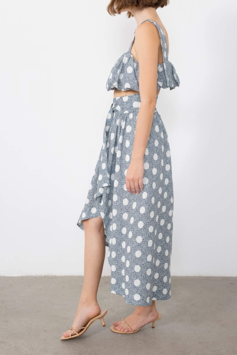 Gizia Navy Skirt with Asymmetric Slits. 3 Gizia Navy Skirt with Asymmetric Slits. 3