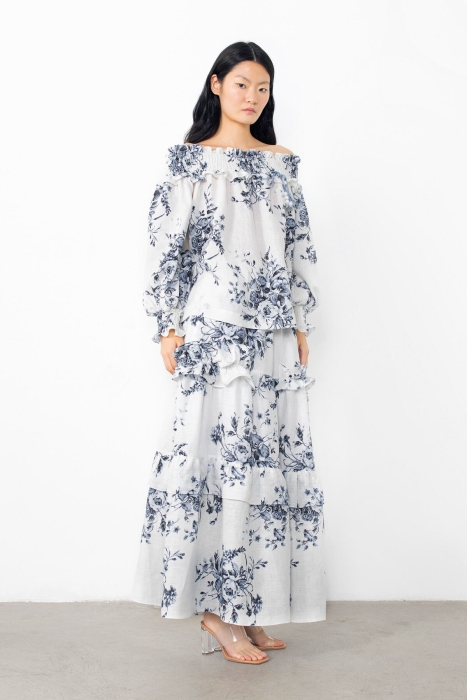 Gizia Ruffled Embroidered Detailed Skirt. 1 Gizia Ruffled Embroidered Detailed Skirt. 1